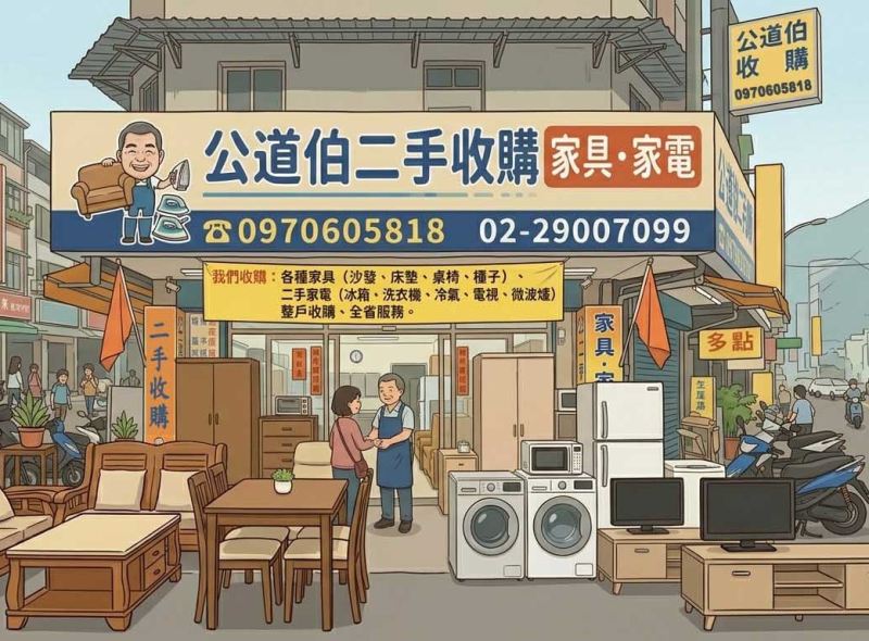 二手收購找公道伯，價格最公道！專業收購家具家電，現金點交最安心